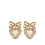 bow heart-pendant earrings 1