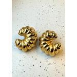 Серьги-гвоздики Ridged Crescent Gold с золотым покрытием 5