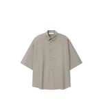 silk-blend 3/4 sleeve button-up shirt 1