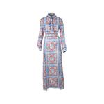 logo-print belted dress 1
