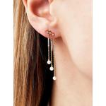 Серьги Sleek из желтого золота с жемчугом и бриллиантами 2