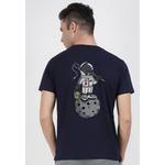 Базовая футболка с коротким рукавом Navy Blue с принтом «Космонавт на рыбалке» 1