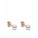 Серьги-гвоздики Classic из желтого золота с жемчугом 1
