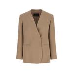 lapel-free V-neck blazer 1