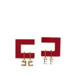 Геометричные серьги с подвеской-логотипом 1