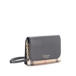 Сумка через плечо Hampshire Wallet on Chain Leather and House Check Canvas 1