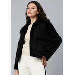 Унисекс куртка из искусственного меха черного цвета 3