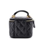 Стеганая мини-сумка через плечо Classic Top Handle Vanity Case с цепочкой 2