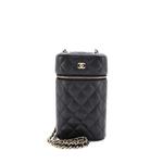 Клатч Classic Vanity Phone Holder with Chain Quilted Caviar 1