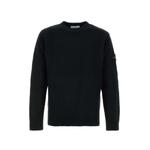 logo-patch waffle-knit sweater 1