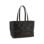 Japan checkerboard-weave leather tote bag 2
