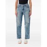 distressed cinched-back jeans 1