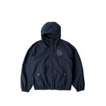 Circular logo-print hooded coat 1