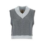 cable-knit V-neck sweater 1