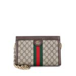 Маленькая сумка через плечо Ophidia Chain Shoulder Bag из канваса с узором GG 1