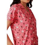 Пижама Clovia Butterfly Button Down в персиково-розовом цвете - 100% хлопок 5