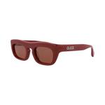 Gucci Солнцезащитные очки с квадратной оправой из переработанного ацетата 'Burgundy/Brown' 3
