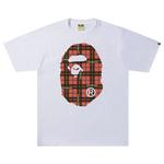 Футболки BAPE Logo Check College Tee 'White/Red' 1