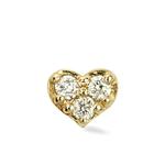 Серьга-гвоздик Heart из желтого золота с бриллиантами 1