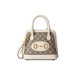 Сумки с ручкой Gucci Horsebit 1955 Mini Top Handle Bag «GG Supreme/White» 1