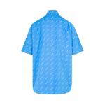 Рубашки Balenciaga All Over Logo Button Down Shirt «Blue» 2