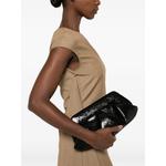 Bios ruched metallic-effect clutch bag 2