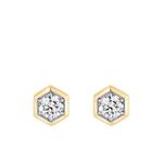 Серьги-гвоздики honeycomb из желтого золота с бриллиантами 1