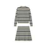 cable-knit striped cardigan and mini skirt set 2