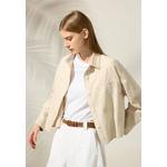 Однотонная Укороченная Рубашка с Вышитым Карманом [HE0089] 2