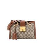 Маленькая сумка на плечо Padlock Chain Tote GG Coated Canvas with Leather 1