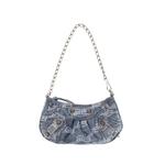 Мини-сумка через плечо Le Cagole с цепочкой BB Monogram из денима 1