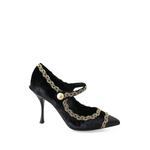 velvet heeled pumps 1