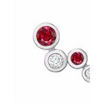 Серьги Bubbles из белого золота с бриллиантами и рубином 2