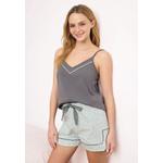 Пижамный комплект Anthracite-Mint Cotton Floral Lycra Soft Touch Knitted 1