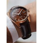 Seiko Presage Sharp Edged Series коричневый текстурированный циферблат, темно-коричневый кожаный ремешок Cordovan, механические часы SPB170J1 5
