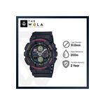GA-140-1A4 Мужские аналогово-цифровые часы, черный, красный, ремешок из смолы 2