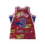 1996 Philadelphia 76ers Allen Iverson Slap Sticker Swingman basketball jersey 2