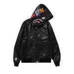 Верхняя одежда BAPE Leather Shark Full Zip Jacket 'Black' 1