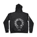 Толстовки на молнии Chrome Hearts Silver Glitter Hoodie 'Black' 2