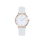 Hue White Женские кожаные кварцевые часы 1