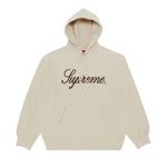 Худи Supreme Embroidered Script Hooded Sweatshirt «Стоун» 1