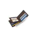 Подарочный набор - Кожаный RFID-кошелек + 35мм автоматическая пряжка ремень - Коричневый / Черный 4