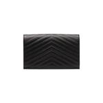 Сумки через плечо Saint Laurent Medium Matelassé Leather Wallet On Chain 'Nero' 3