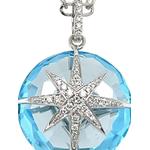 Колье Round Star из белого золота с бриллиантами и топазом 2