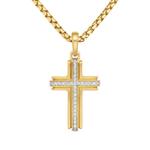 Подвеска Deco Cross из желтого золота с бриллиантами (34 мм) 1
