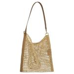 Сумки через плечо Saint Laurent Raffia Shoulder Bag 'Naturul/Vintage Brown/Gold' 2