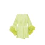 Iris feather-trim wrap mini dress 2