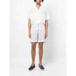 drawstring-waist linen shorts 2