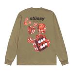 Футболки Stussy Rollers Long-Sleeve Tee «Оливковый» 2