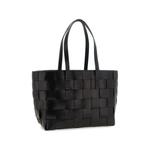 Japan checkerboard woven leather tote bag 2